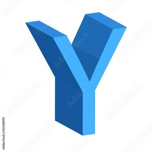 3d letter Y simple clip art vector illustration