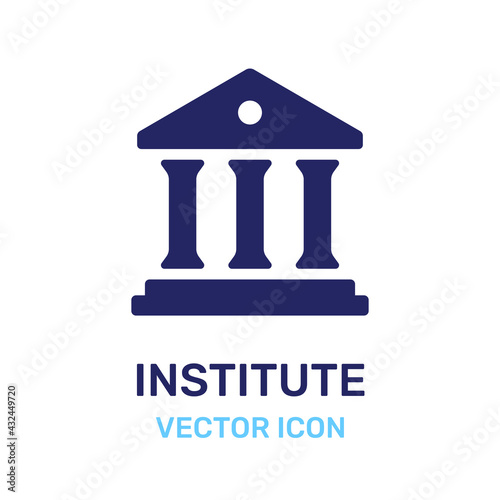 Institute, building icon vector illustration