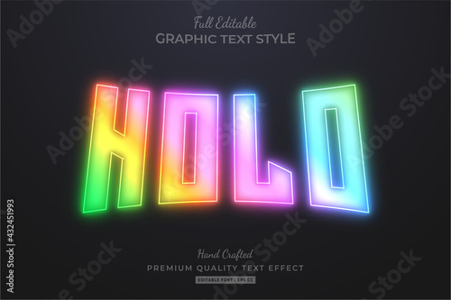 Holographic Glow Gradient Editable Text Effect Font Style