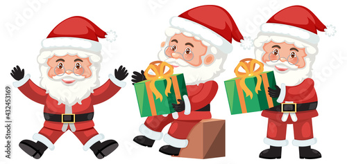 Set of Santa Claus cartoon character with different positions © brgfx