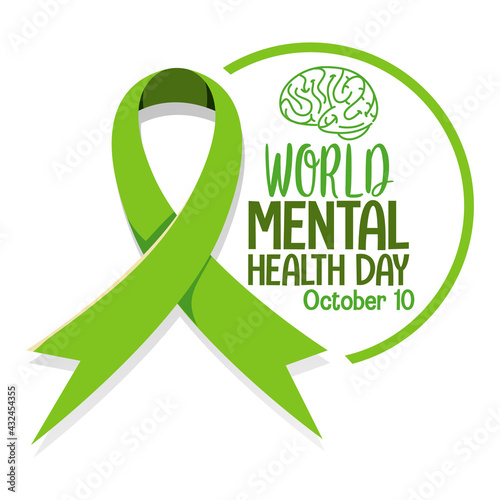 World Mental Health Day banner or logo isolated on white background