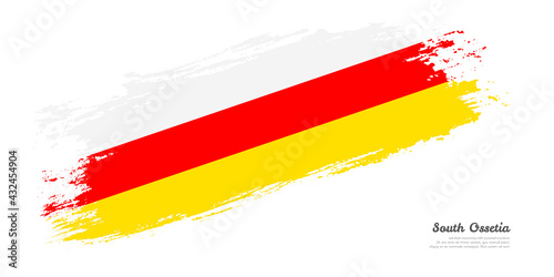 Hand painted brush flag of South Ossetia country with stylish flag on white background