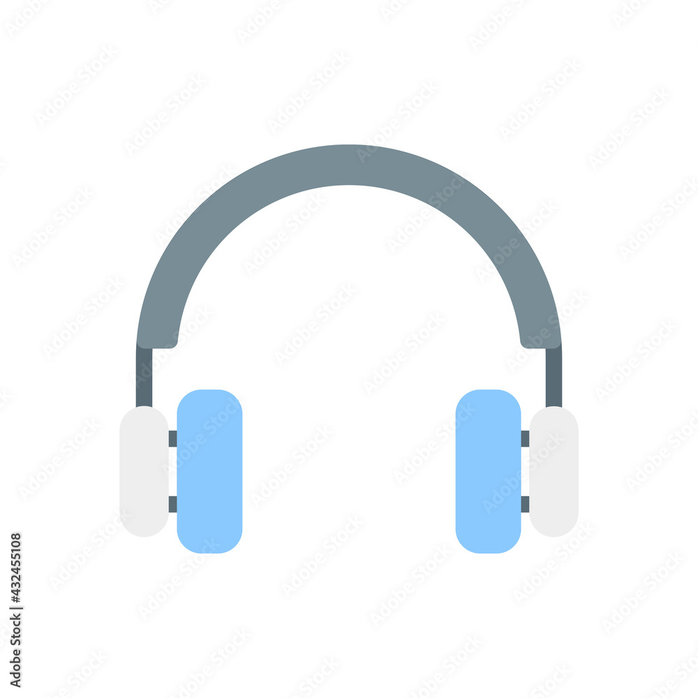 Headphone icon vector illustration in flat style about multimedia for any projects