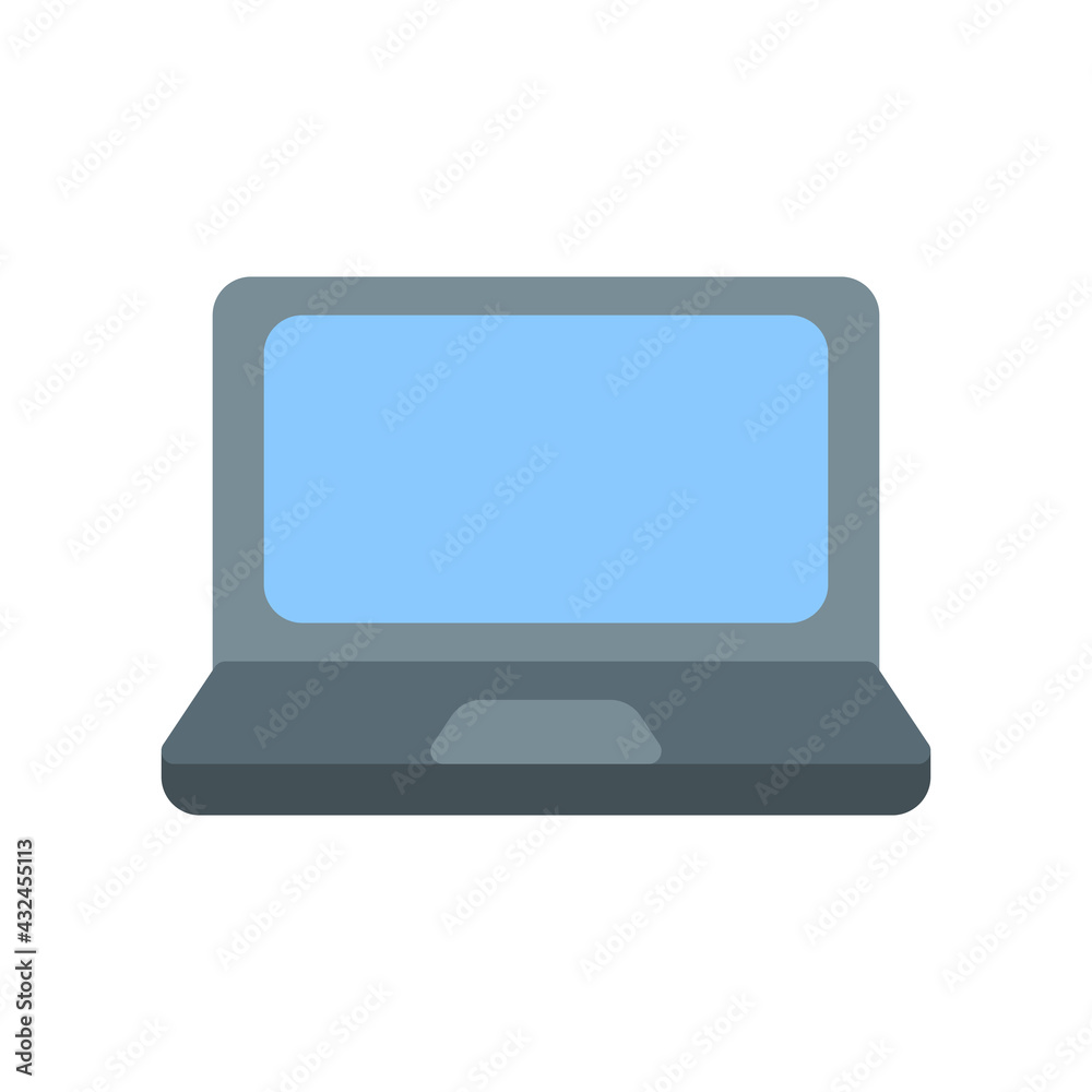 Laptop icon vector illustration in flat style about multimedia for any projects Laptop icon vector illustration in flat style about multimedia for any projects