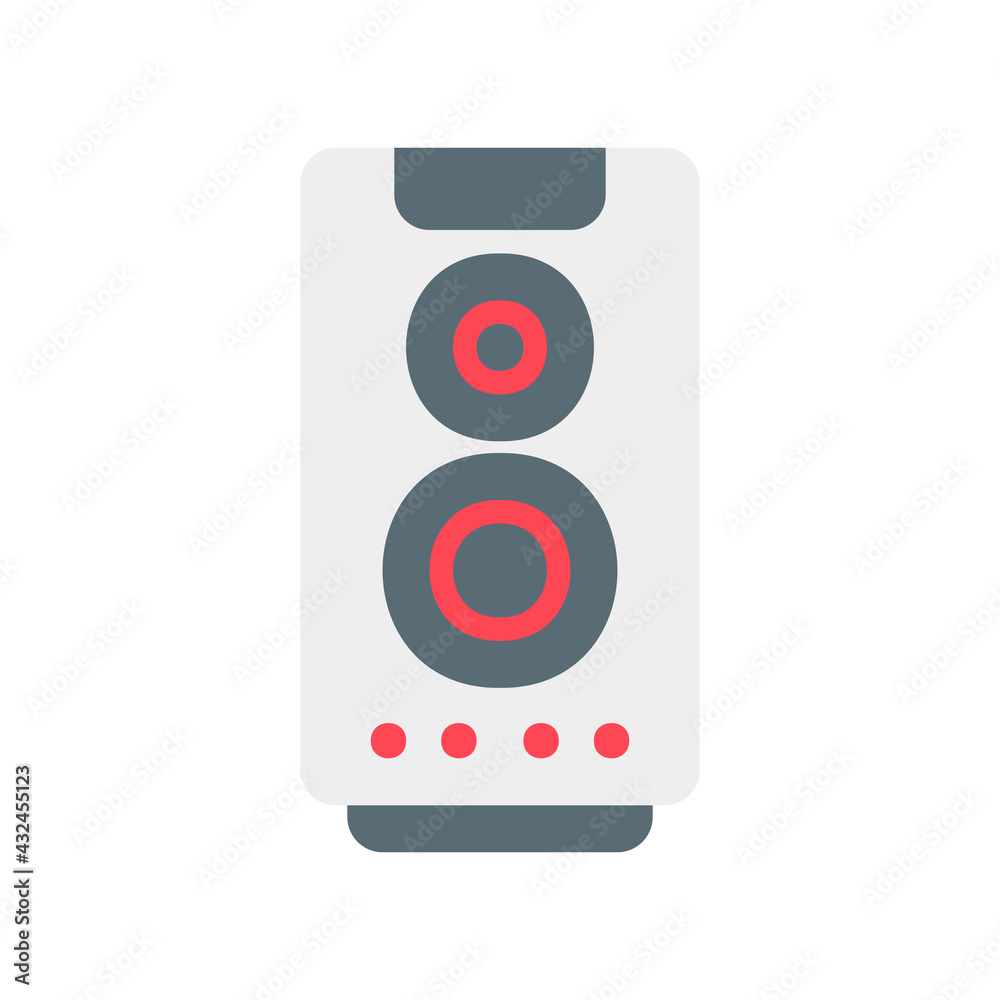 Speaker icon vector illustration in flat style about multimedia for any projects Speaker icon vector illustration in flat style about multimedia for any projects