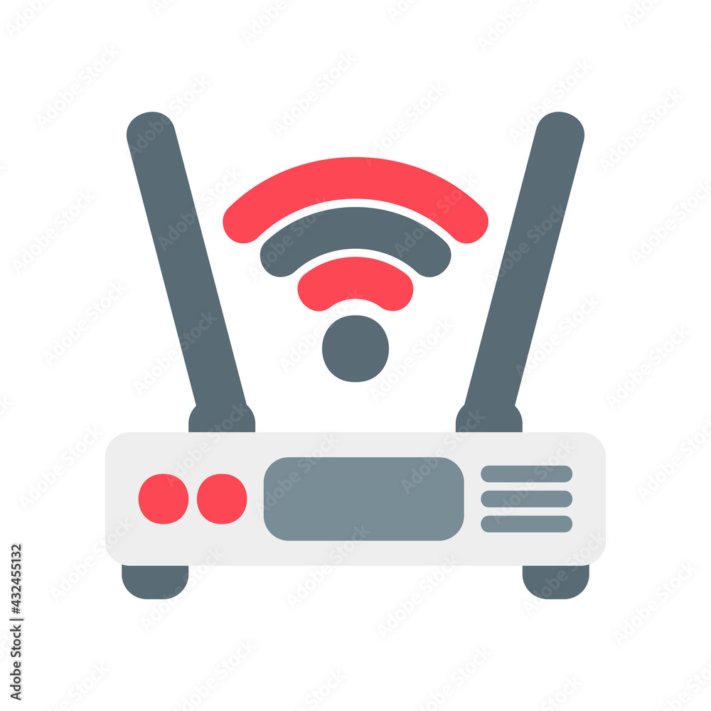 Router icon vector illustration in flat style about multimedia for any projects Router icon vector illustration in flat style about multimedia for any projects