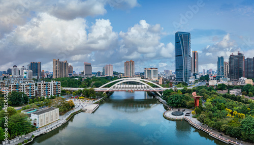Urban environment of Qijiang Park  Zhongshan City  Guangdong Province  China