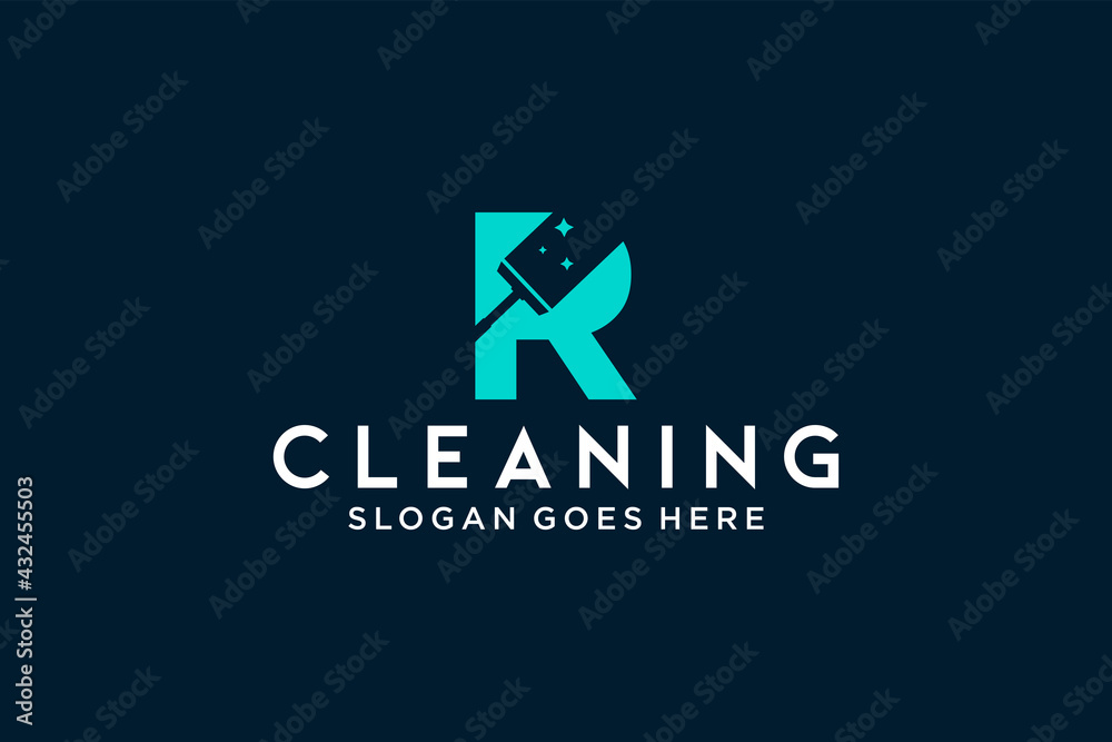 Letter R for cleaning clean service Maintenance for car detailing, homes logo icon vector template. Letter R for cleaning clean service Maintenance for car detailing, homes logo icon vector template.