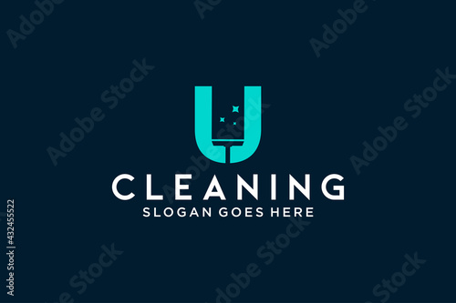 Letter U for cleaning clean service Maintenance for car detailing, homes logo icon vector template.