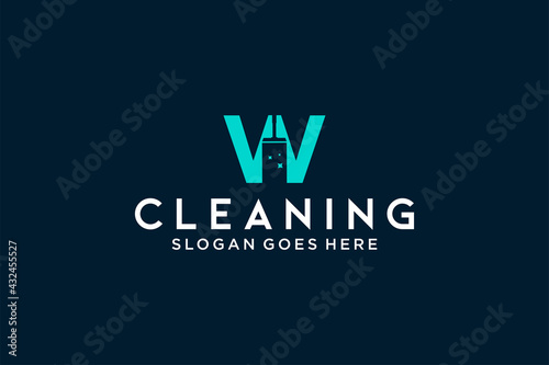 Letter W for cleaning clean service Maintenance for car detailing, homes logo icon vector template.