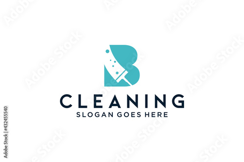 Letter B for cleaning clean service Maintenance for car detailing, homes logo icon vector template.