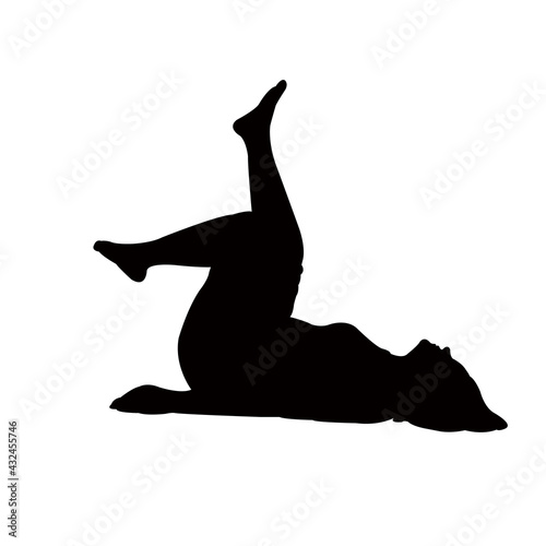 a woman lying down, silhouette vector