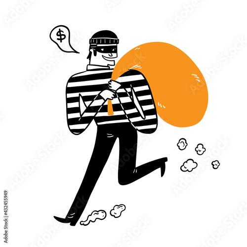 The thief carrying the big bag