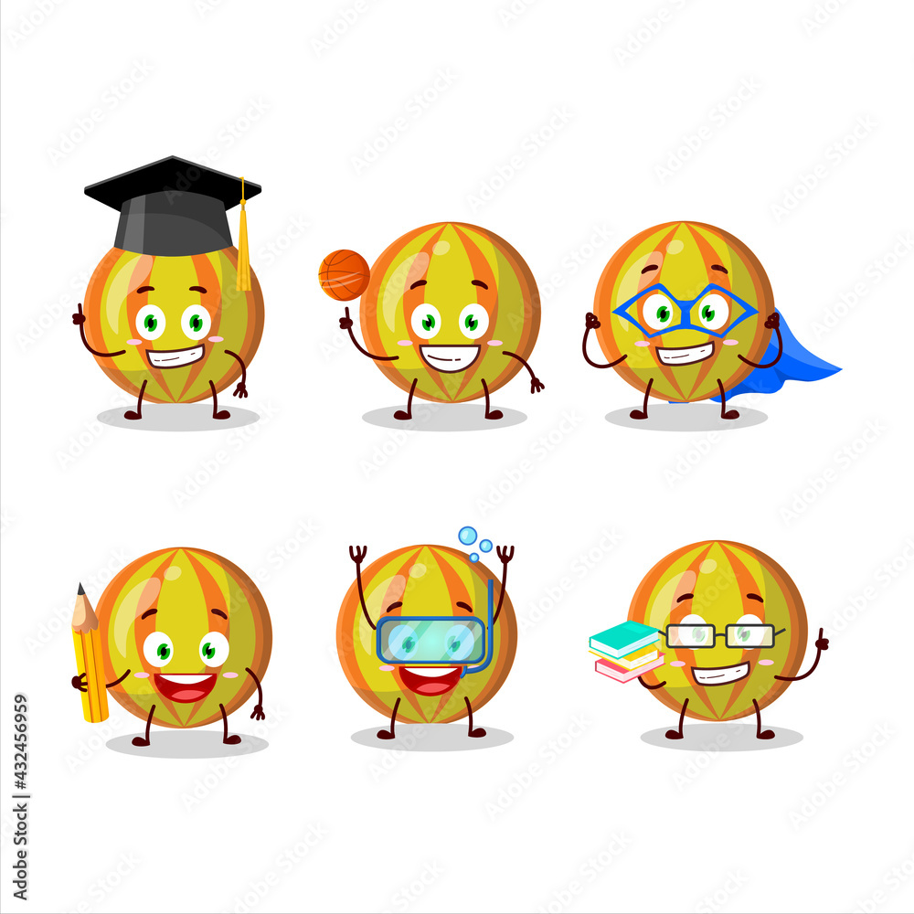 School student of yellow candy cartoon character with various expressions School student of yellow candy cartoon character with various expressions