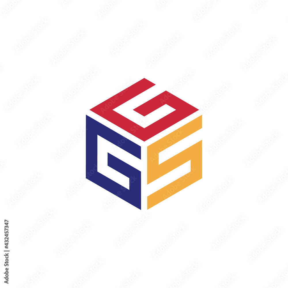 Hexagon logo with the letters GGS design Hexagon logo with the letters GGS design