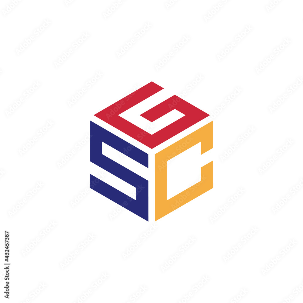 Hexagon logo with the letters GSC design Hexagon logo with the letters GSC design