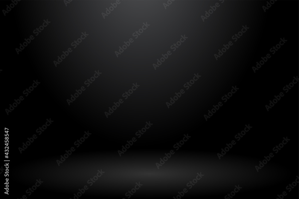 Abstract background. The studio space is empty. With a smooth and soft black color.