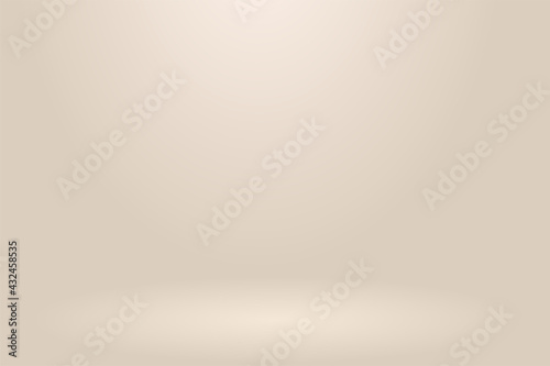 Abstract background. The studio space is empty. With a smooth and soft cream color.