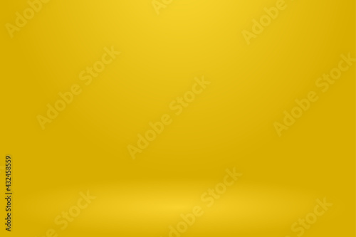 Abstract background. The studio space is empty. With a soft and soft yellow color.