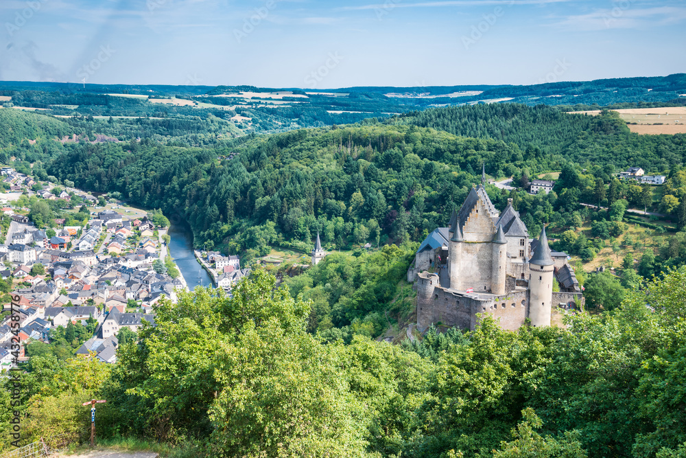 Medieval Castle Vianden, build on top of the mountain in luxemburg