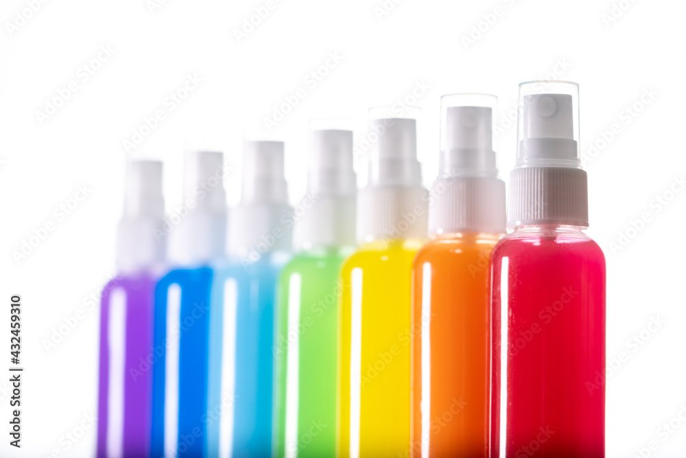 スプレーボトル　七色　虹のイメージ