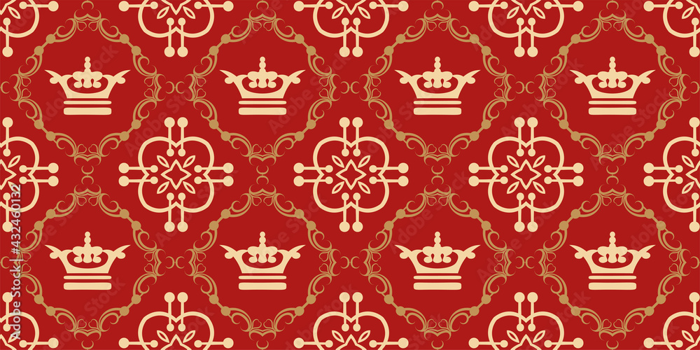 Elegant background pattern, richly decorated in royal style. Vector image