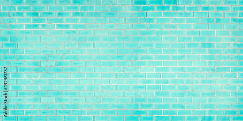 Old blue brick texture detail background. Paint brickwork wall and copy space.