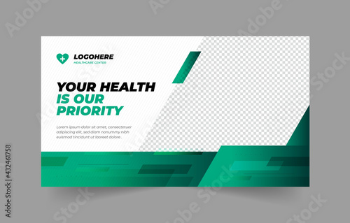 Medical web banner template and YouTube thumbnail design Layout. Video thumbnail template