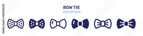 Set of bow tie icons.