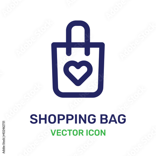 Shopping bag icon, retail vector
