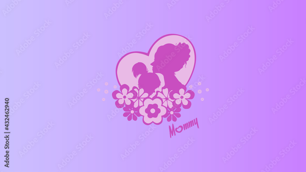 Purple mom day wallpaper illustration Purple mom day wallpaper illustration