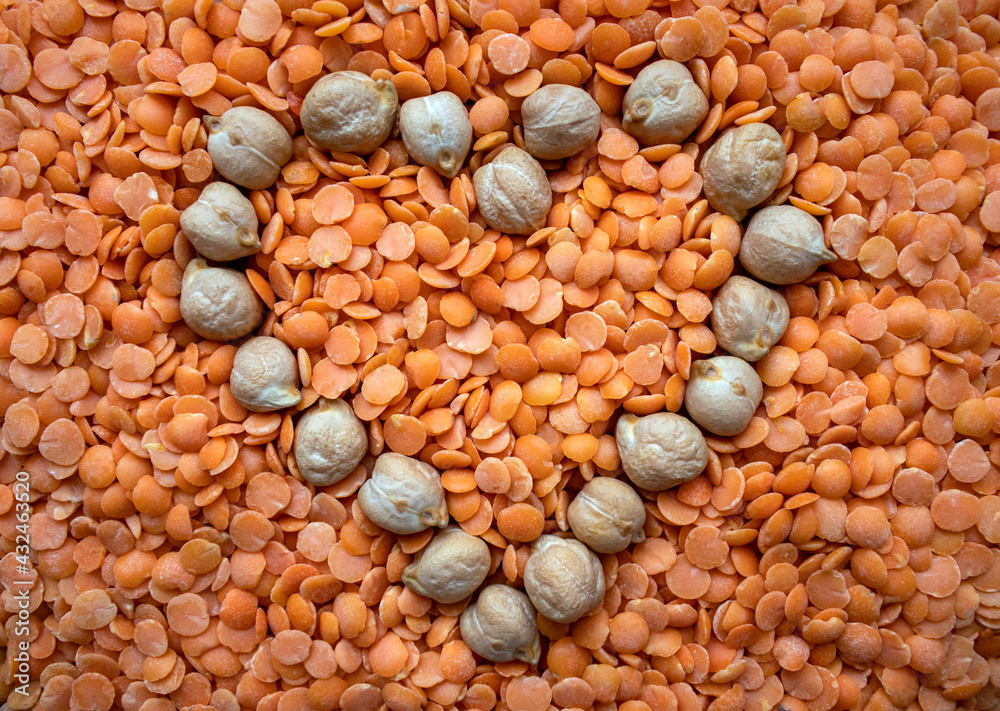 white and red lentils