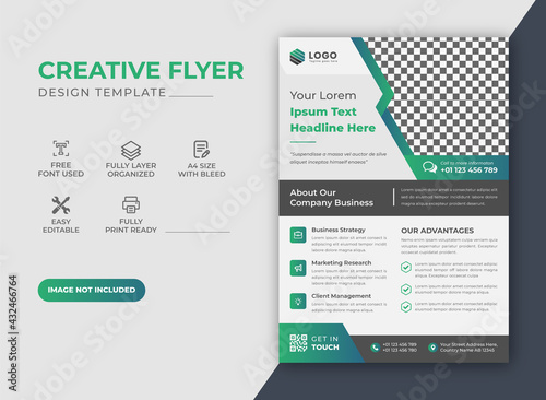 Green Color Scheme Creative Modern Elegant Corporate Business Flyer Design Template