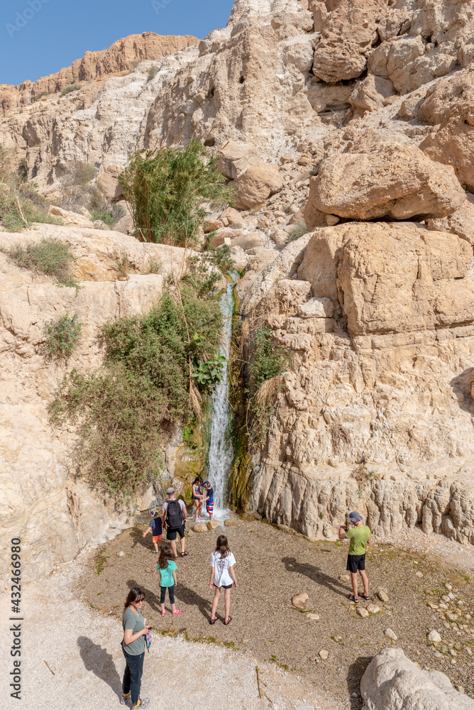 Beautiful scenic Ein Gedi National Park in southern Israel near the Dead Sea