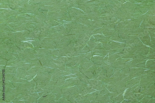 和紙テクスチャー背景(緑色)  雲竜模様が入った草色の和紙