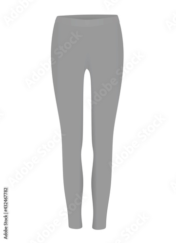 Grey woman leggings. vector illustration