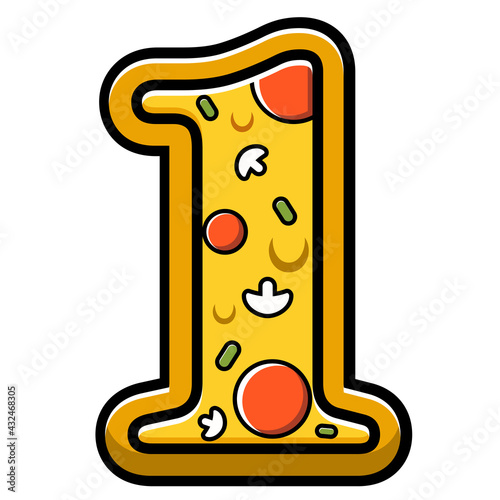 vector number 1. pizza fast food