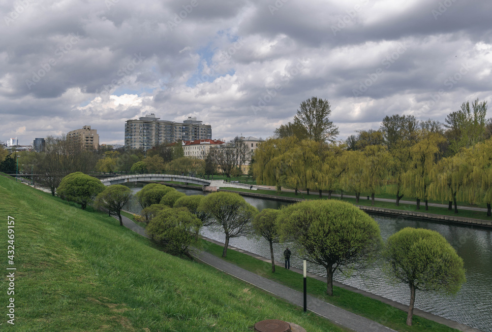 Svisloch river embankment, Minsk, Belarus