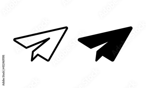 Paper plane icon vector, Paper plane symbol