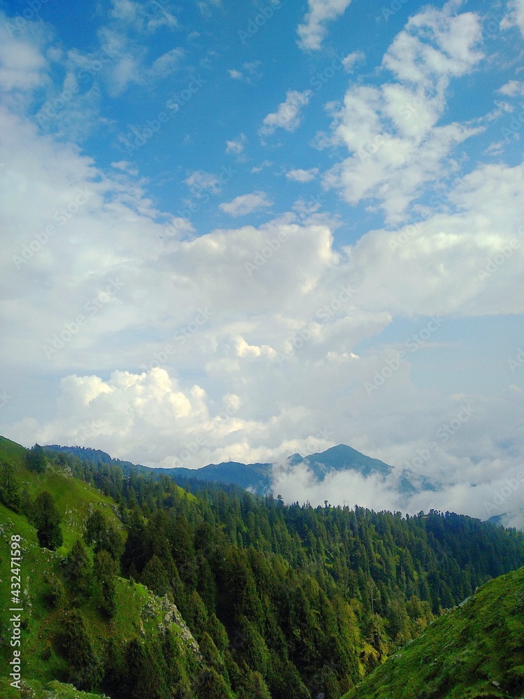 mountains and clouds