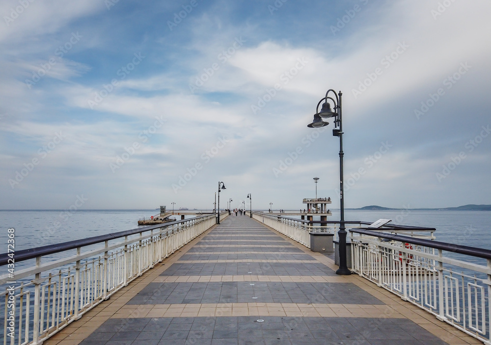 Obraz premium Burgas Bulgaria.The city is surrounded by the Burgas Lakes and located at the westernmost point of the Black Sea, at the large Burgas Bay.