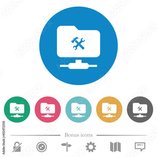 FTP tools flat round icons