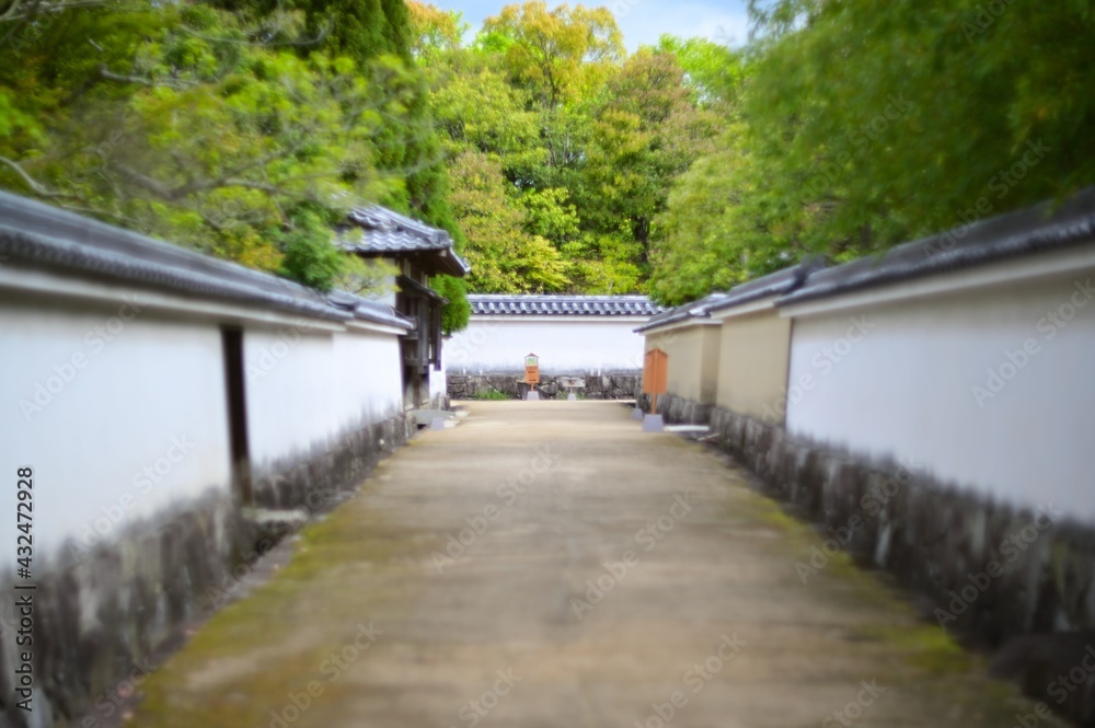 Path in the japanese garden - Himeji, Japan Path in the japanese garden - Himeji, Japan
