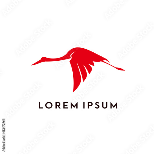 crane bird logo. stork logo