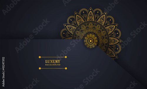 Mandala luxury background with golden color, gold luxury mandala design, print for mandala, banner, flyer, poster, brochure, leaflet, Arabic, Islamic, east, style