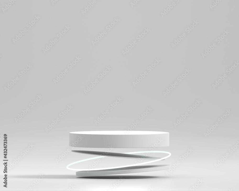 Abstract White Podium Platform For Product Display Showcase 3D Rendering Abstract White Podium Platform For Product Display Showcase 3D Rendering