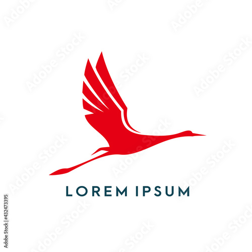crane bird logo. stork logo
