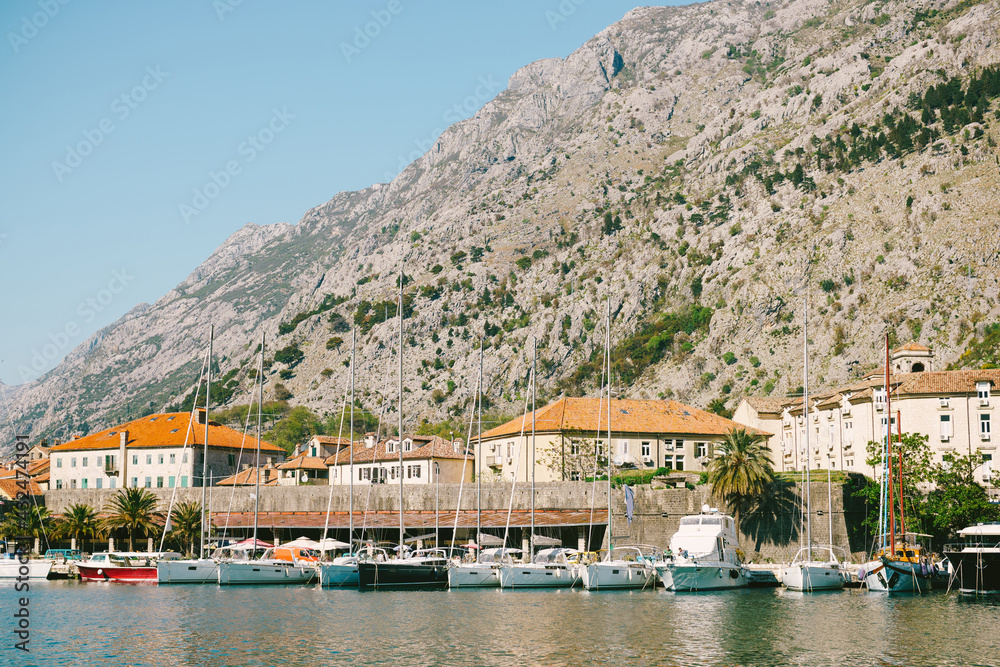 Pier near old town Kotor, Montenegro. Travel photo.