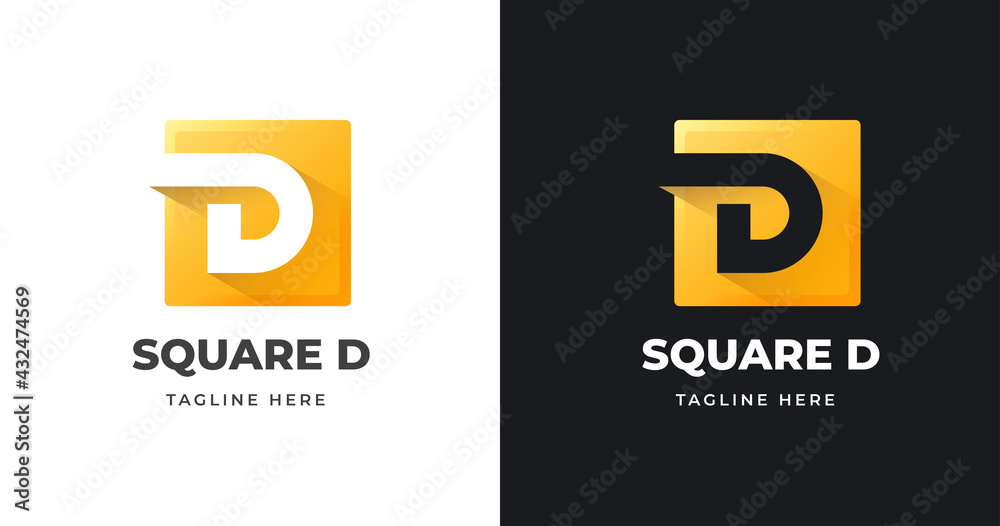 Letter initial D logo design template with square shape design vector illustration Letter initial D logo design template with square shape design vector illustration