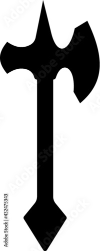 Vector illustration of the medieval axe silhouette